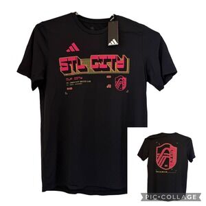 Adidas St Louis City SC Pregame Soccer Shirt Black Medium NEW Anthem AEROREADY
